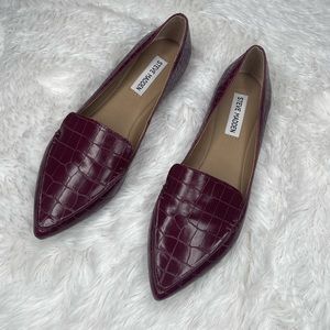 Steve Madden Burgundy Crocodile Loafers